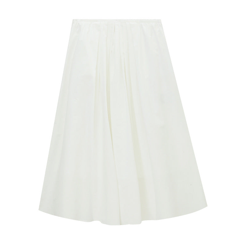 Gathered Pleated A-Line Maxi Skirt