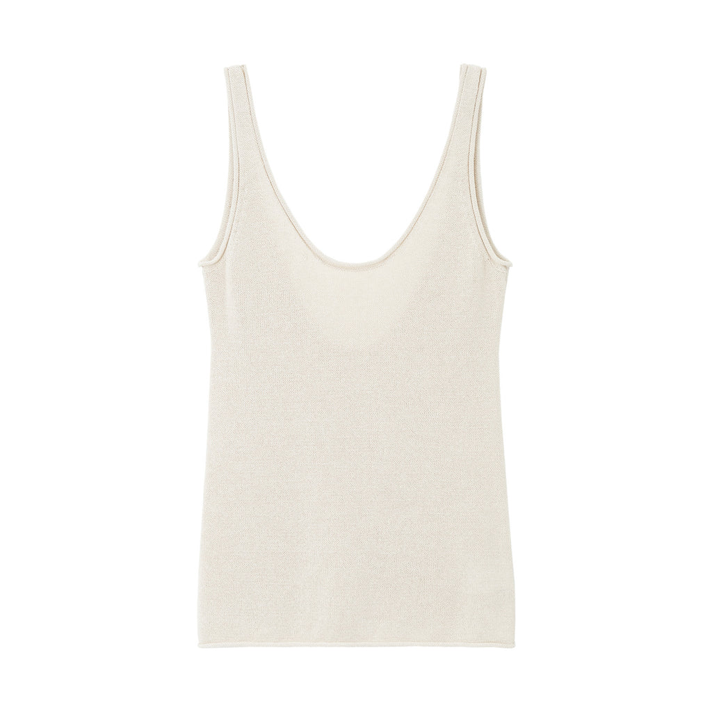 U-neck Open Back Yarn Thin Strap Tank Top