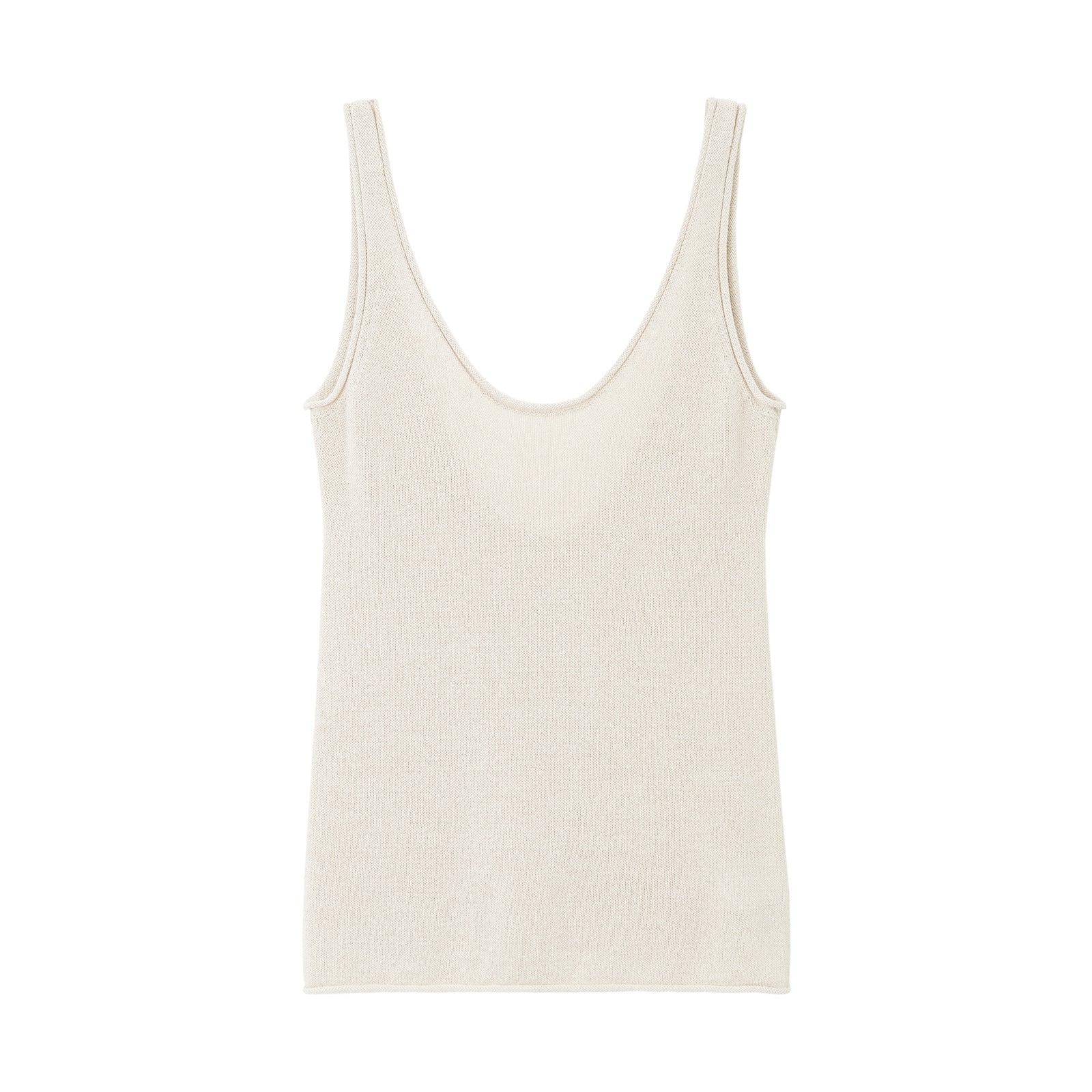 U-neck Open Back Yarn Thin Strap Tank Top