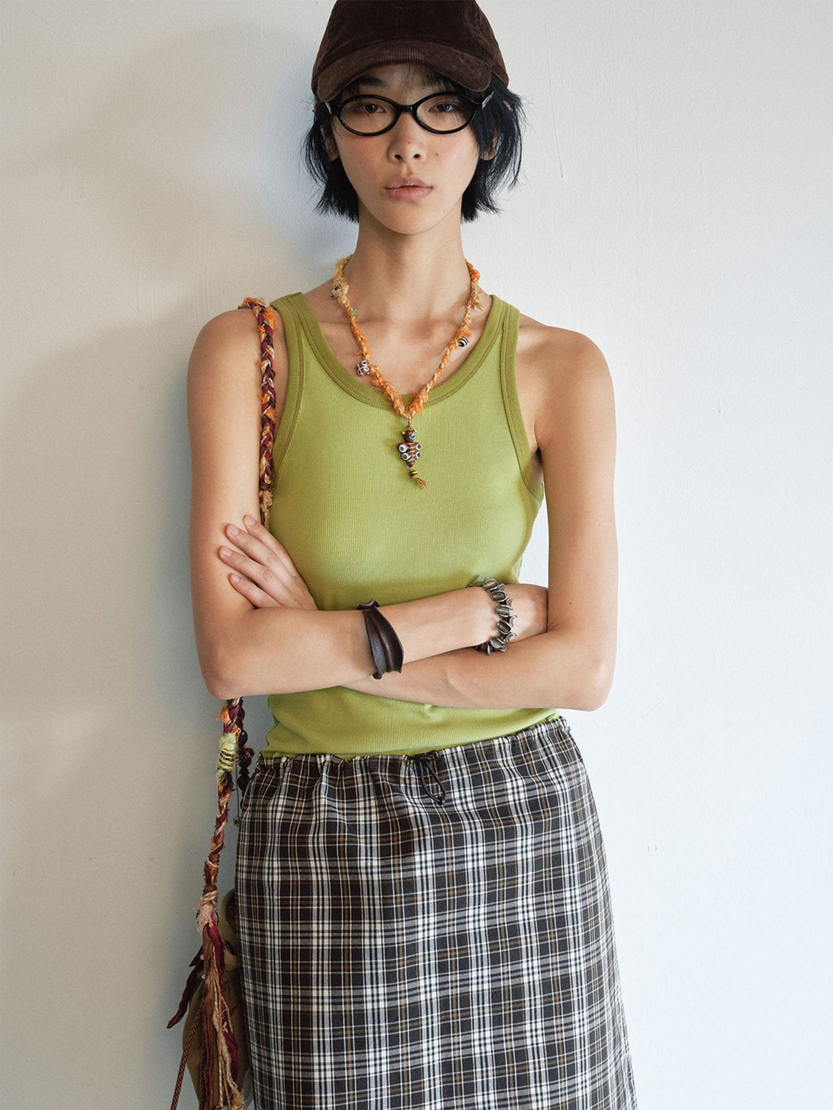 Layered Color-Blocking Casual Tank Top