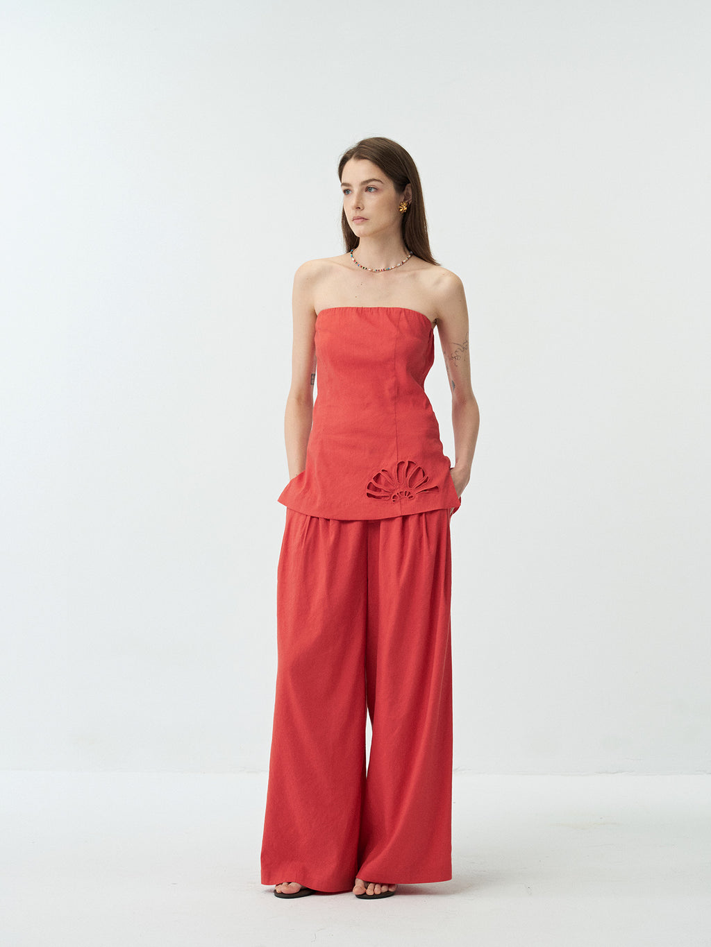 Linen Casual Drapey Wide-Leg Pants
