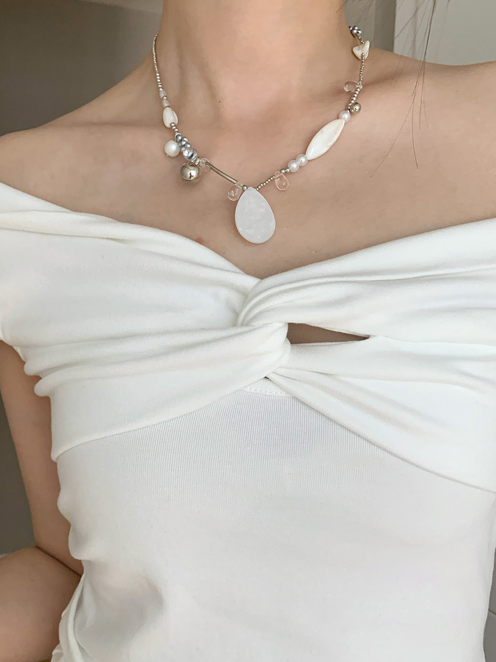 Twist Front Off-Shoulder Top