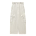 Distressed Wide Leg Cargo Work Pants