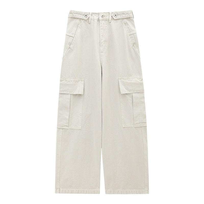 Distressed Wide Leg Cargo Work Pants