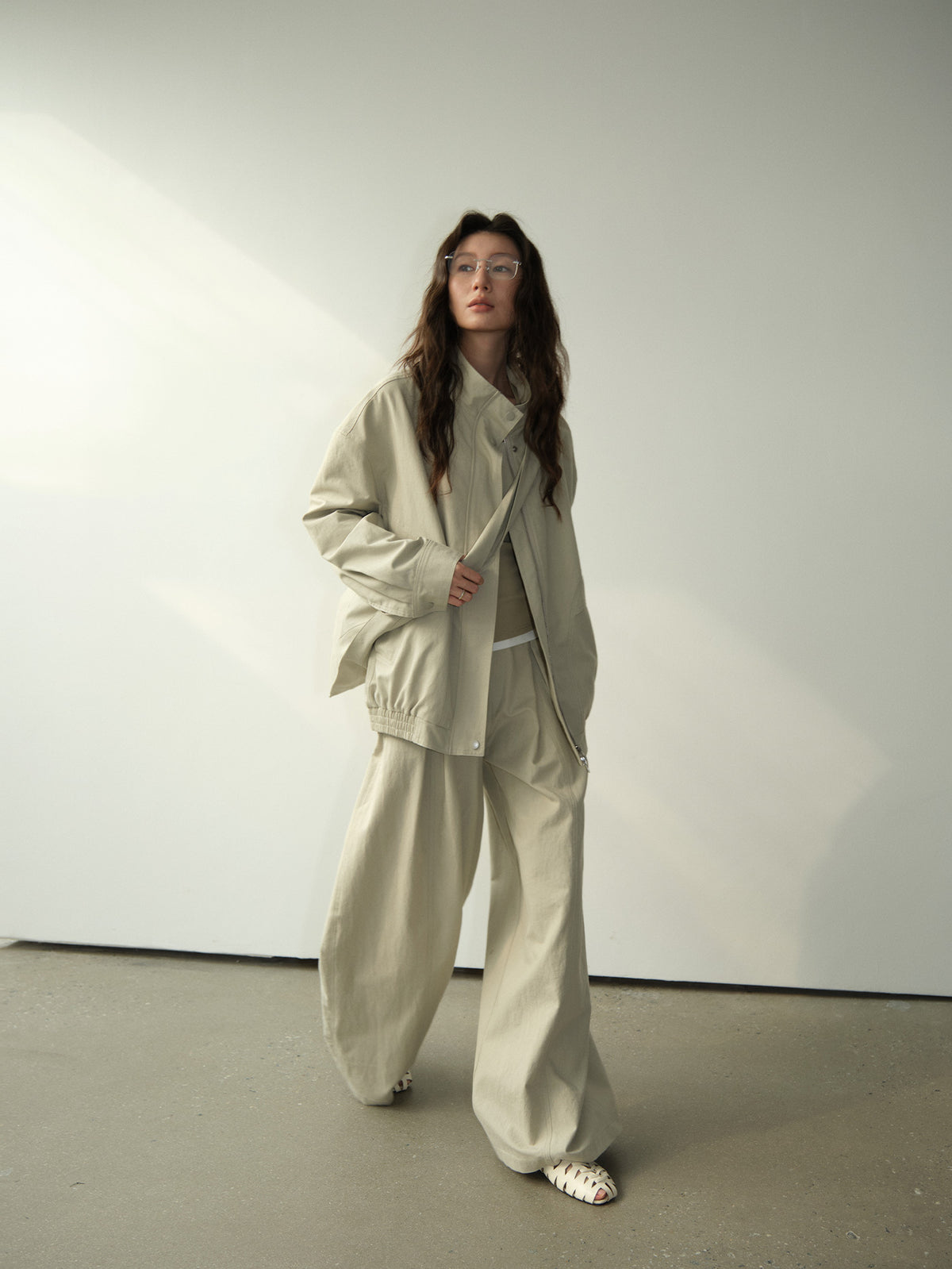 Pleated Casual Wide-leg Pants