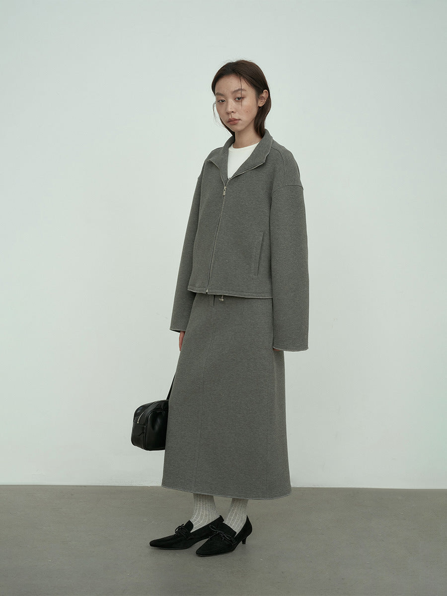 Everyday Cropped Drawstring-Hem Structured Jacket