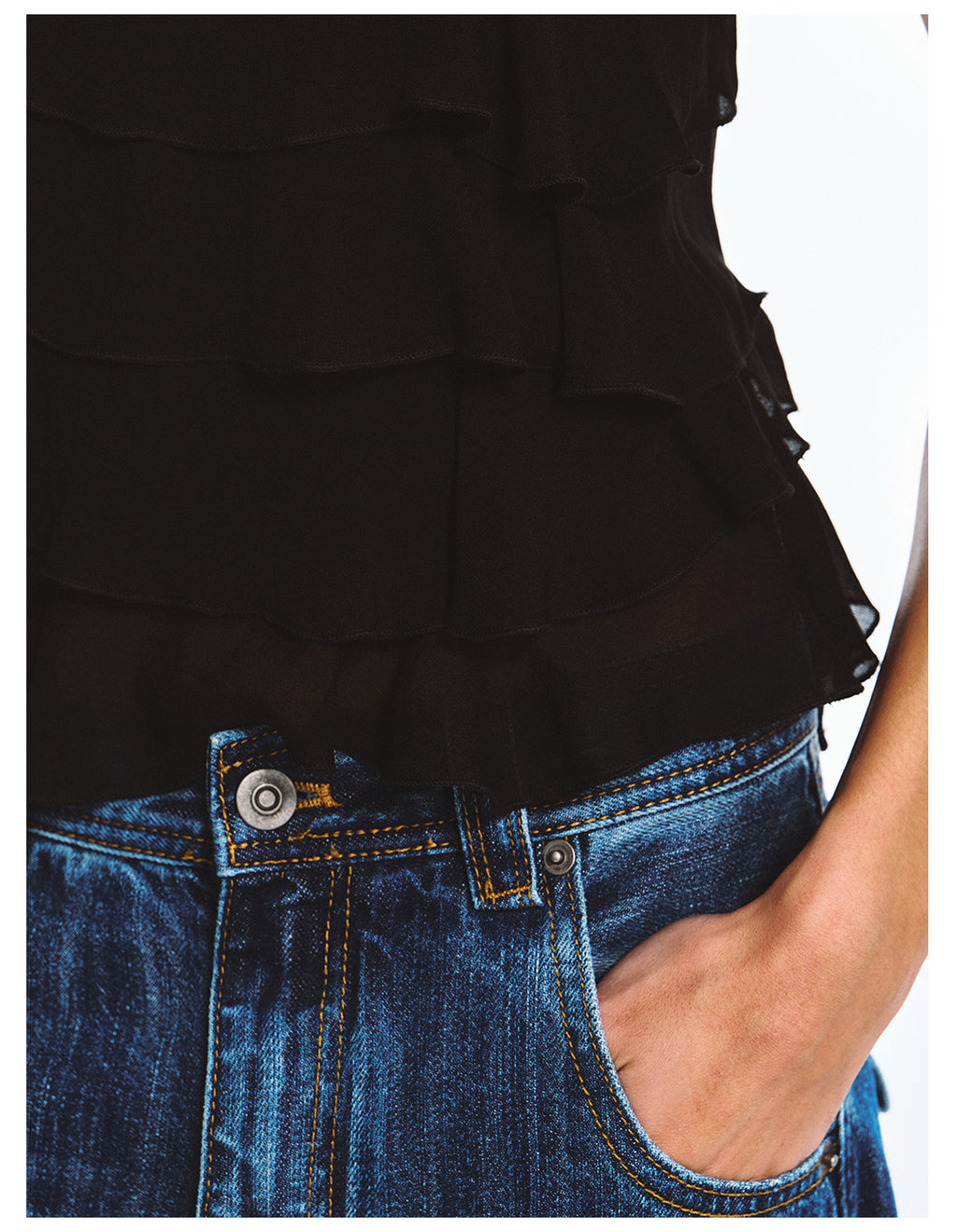 Double Crepe Lace Sleeveless Backless Halter Neck Top
