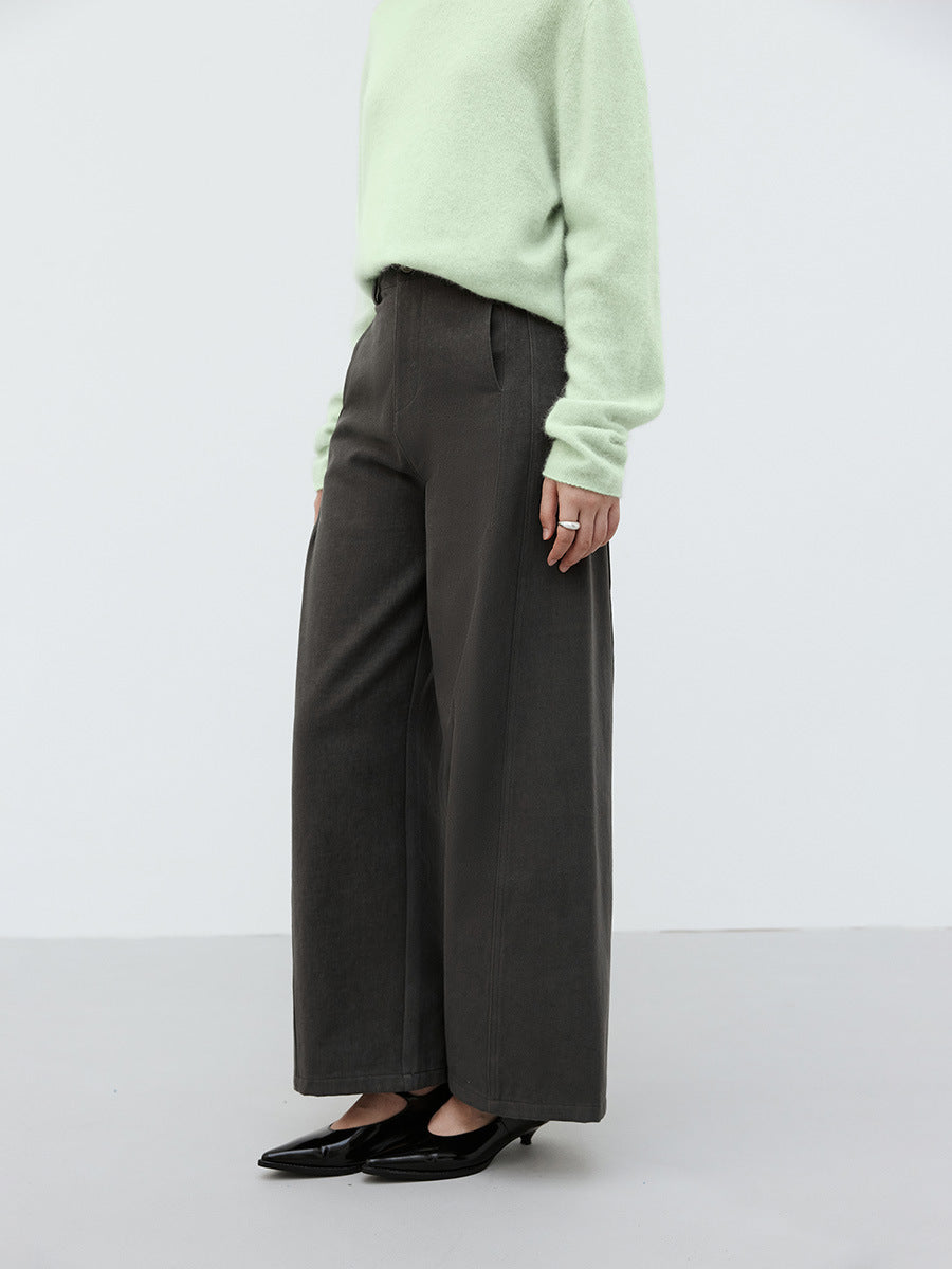 Cotton Smooth Straight-Leg Casual Pants
