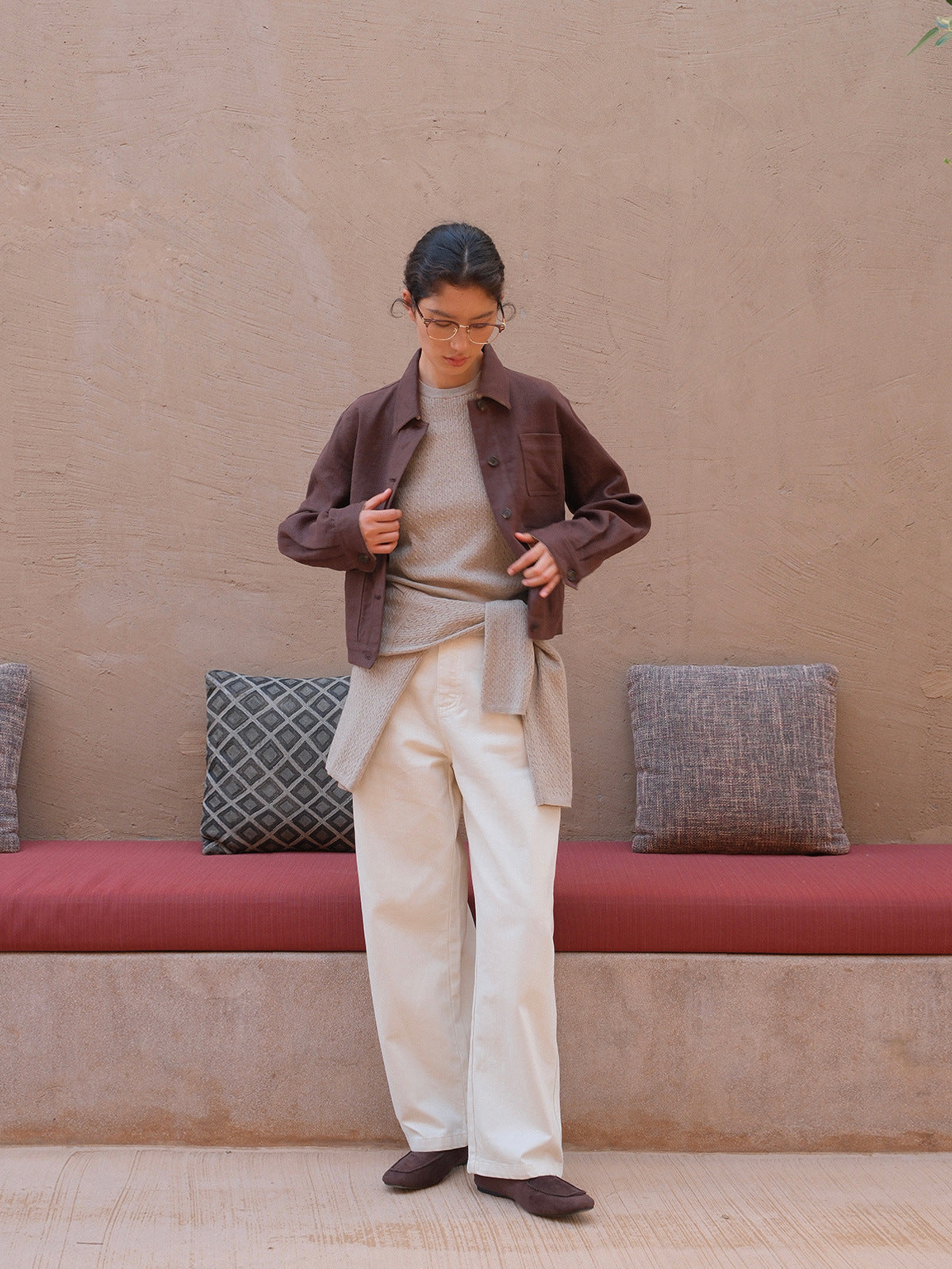High-Waist Straight-Leg Jeans with Belt
