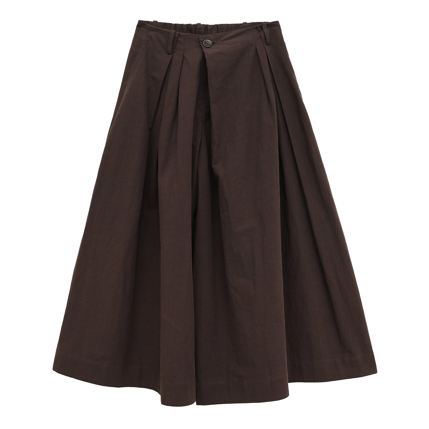 Cotton and Linen Mid-length A-Line Culottes Pants