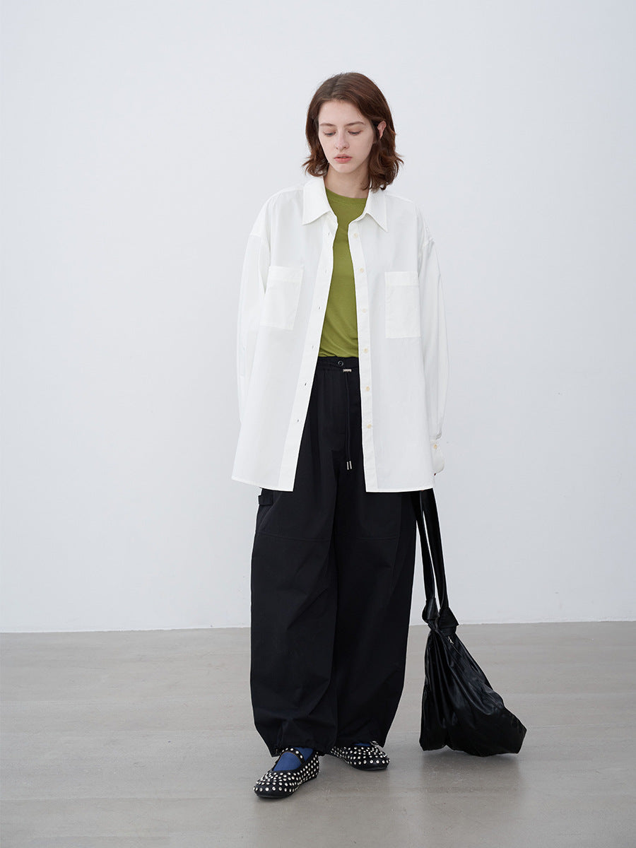 Cotton Elastic Waist Light Sports Style Pants