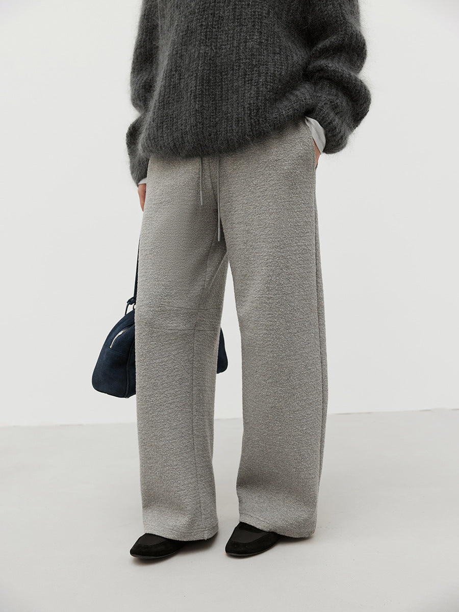 Bouclé Textured Knit Wide Leg Lounge Pants