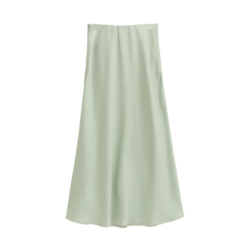 Satin A-line Mermaid Maxi Skirt