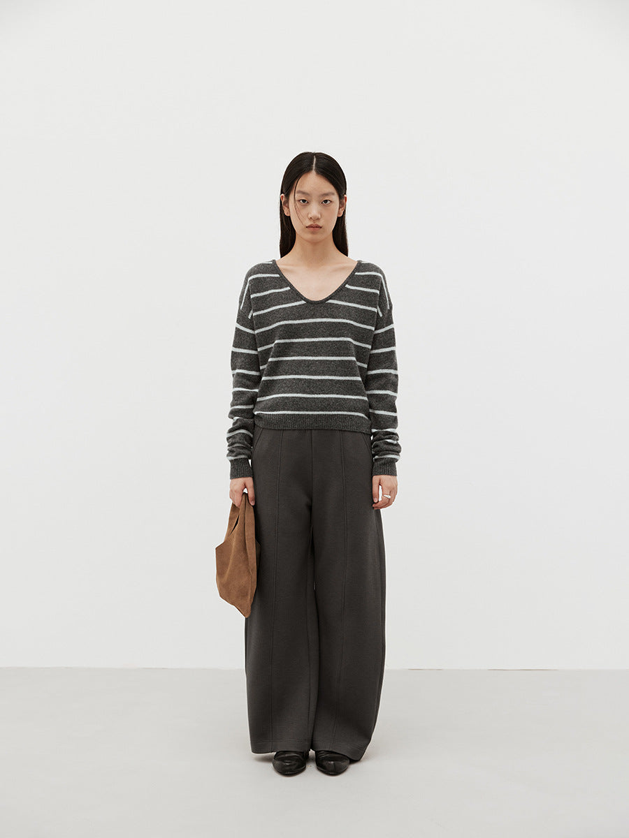 Comfortable Structured Ponte Wide-Leg Pants