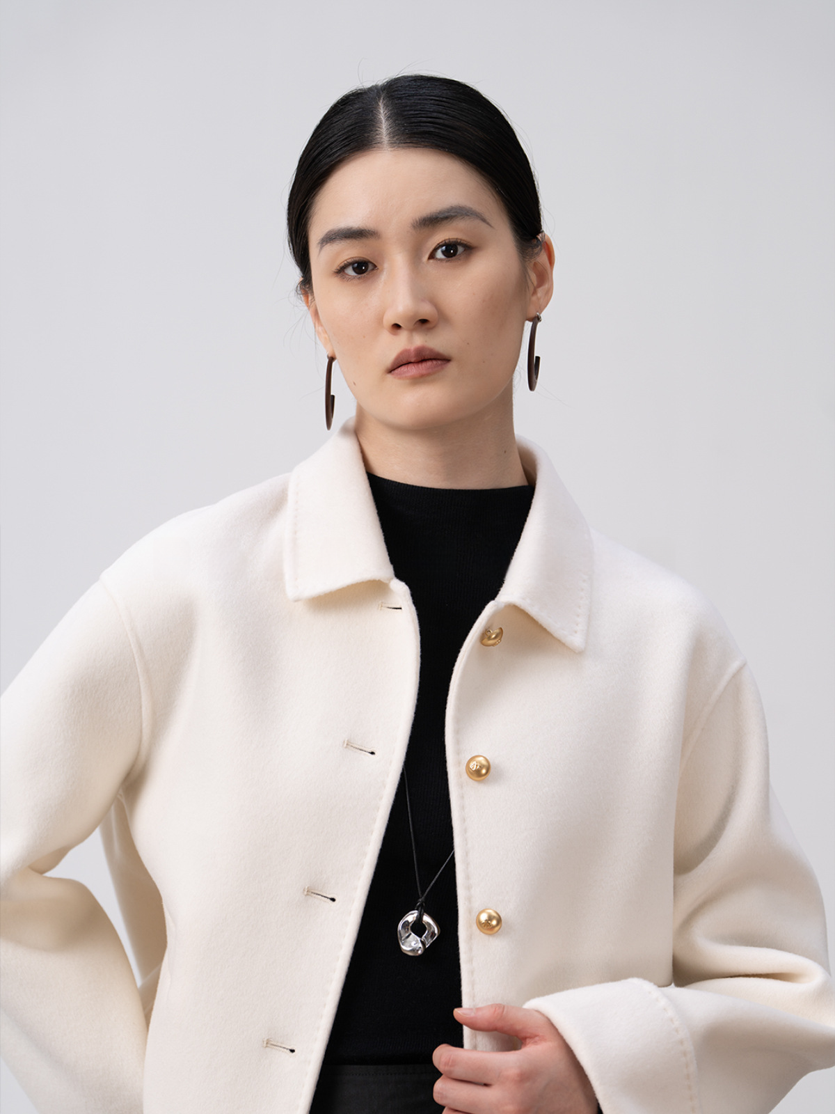 Double-sided Cashmere & Wool Short Coat