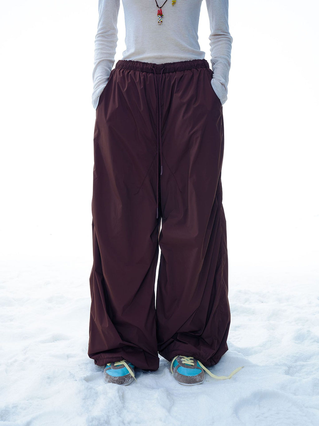 Comfortable Lightweight Warm Versatile Solid Color Elastic Waist Casual Pants