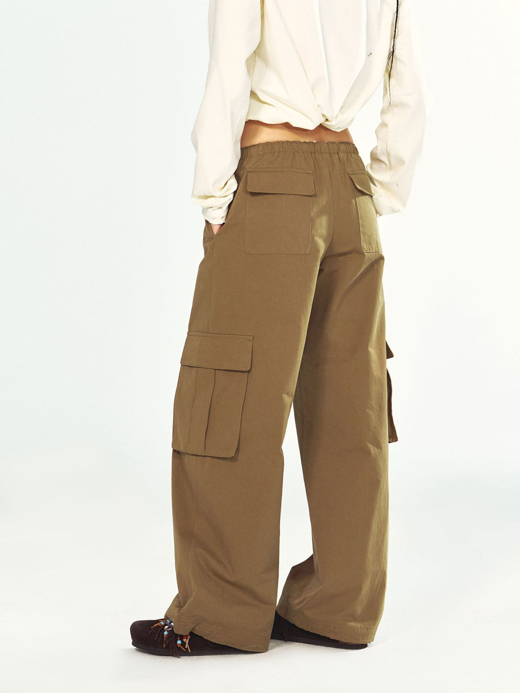 Straight-leg Slimming Drawstring Work Pants
