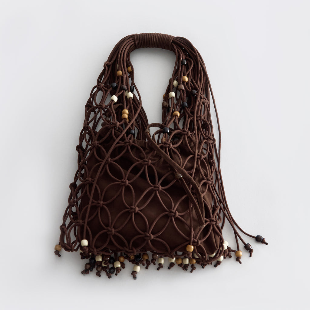 Handmade Fine Woven Fringe Bag with Light Jewelry