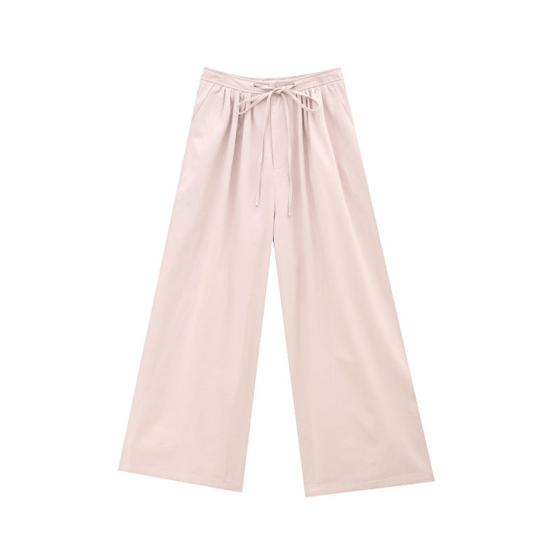 High-Waist Wide-Leg Casual Pants