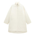 White Duck Down Warm-Locking Mid-Length Down Coat