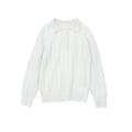 Casual Polo Collar Long Sleeve Wool Sweater