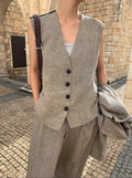 Women's Linen Suit Vest