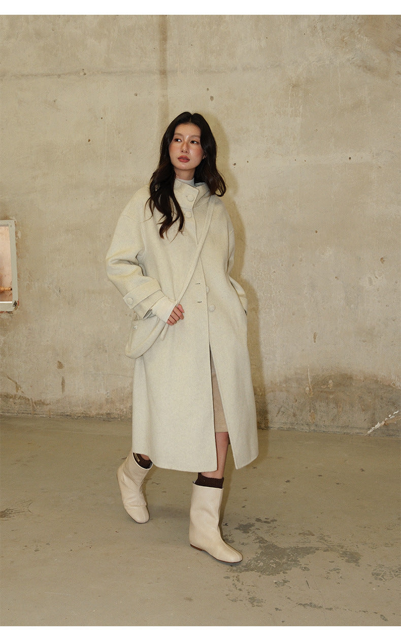 Long Wool Double-Sided Cashmere Coat