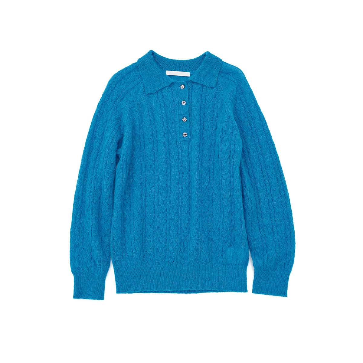 Casual Polo Collar Long Sleeve Wool Sweater