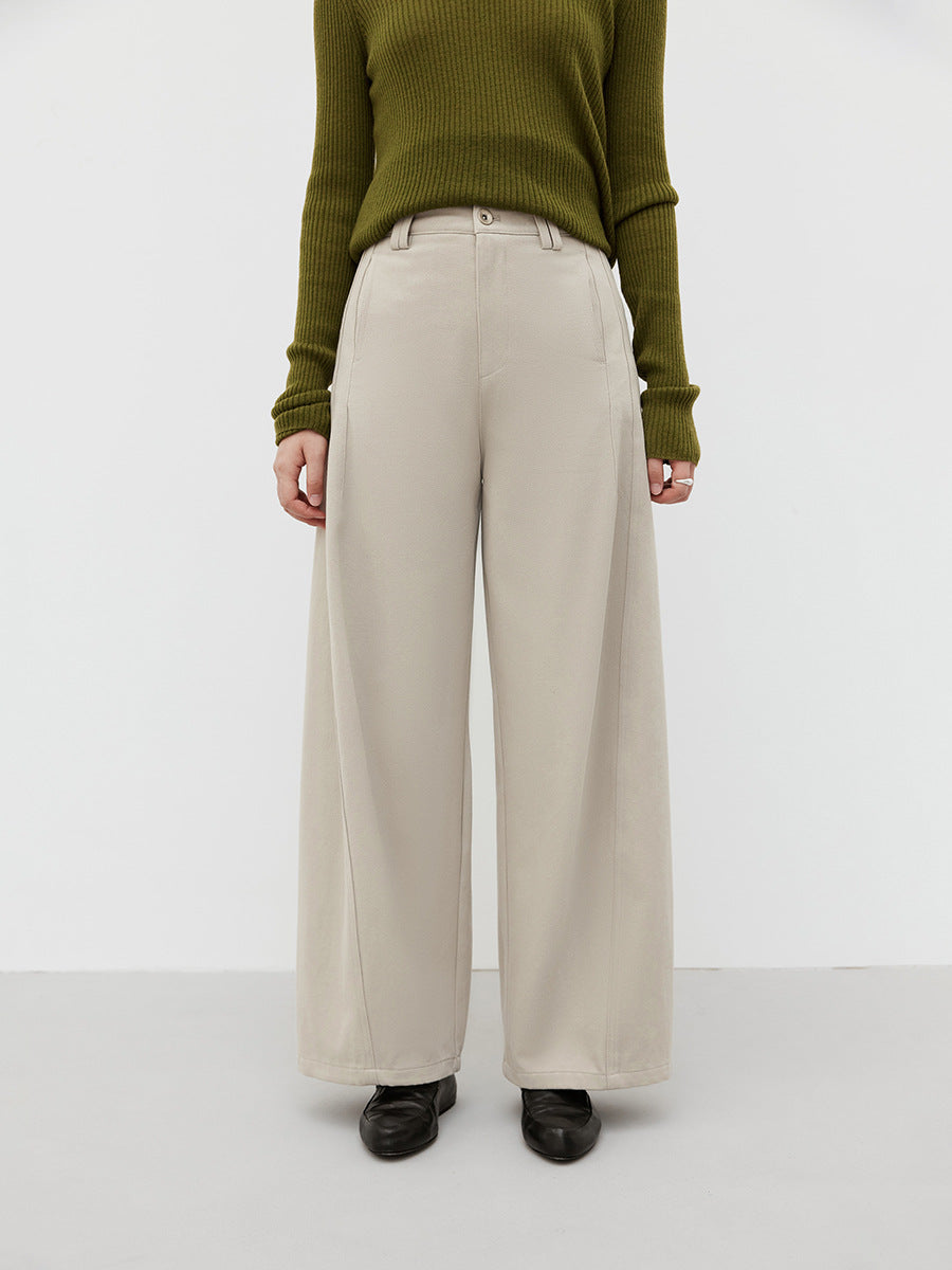 Cotton Smooth Straight-Leg Casual Pants