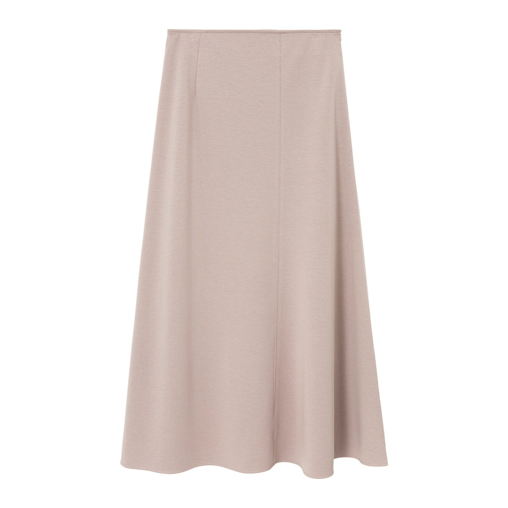 Smooth-Textured Flared Maxi Skirt