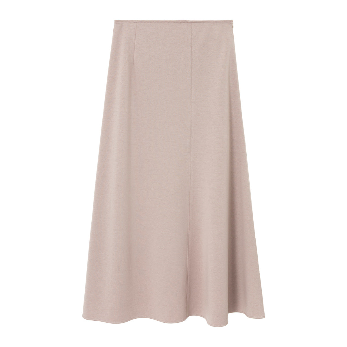 Smooth-Textured Flared Maxi Skirt