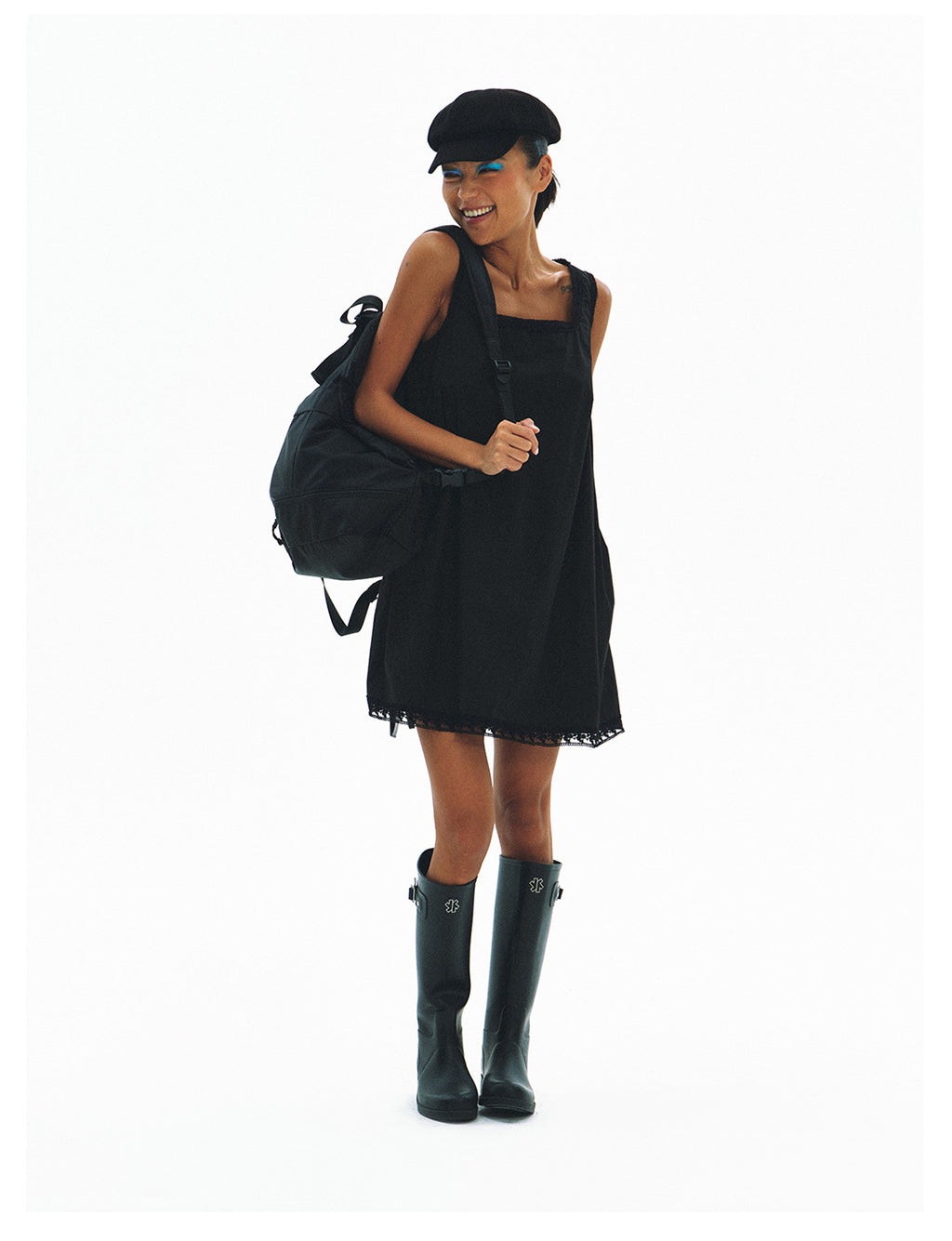 Square-Neck Vintage Style Cotton Lace Trim Dress