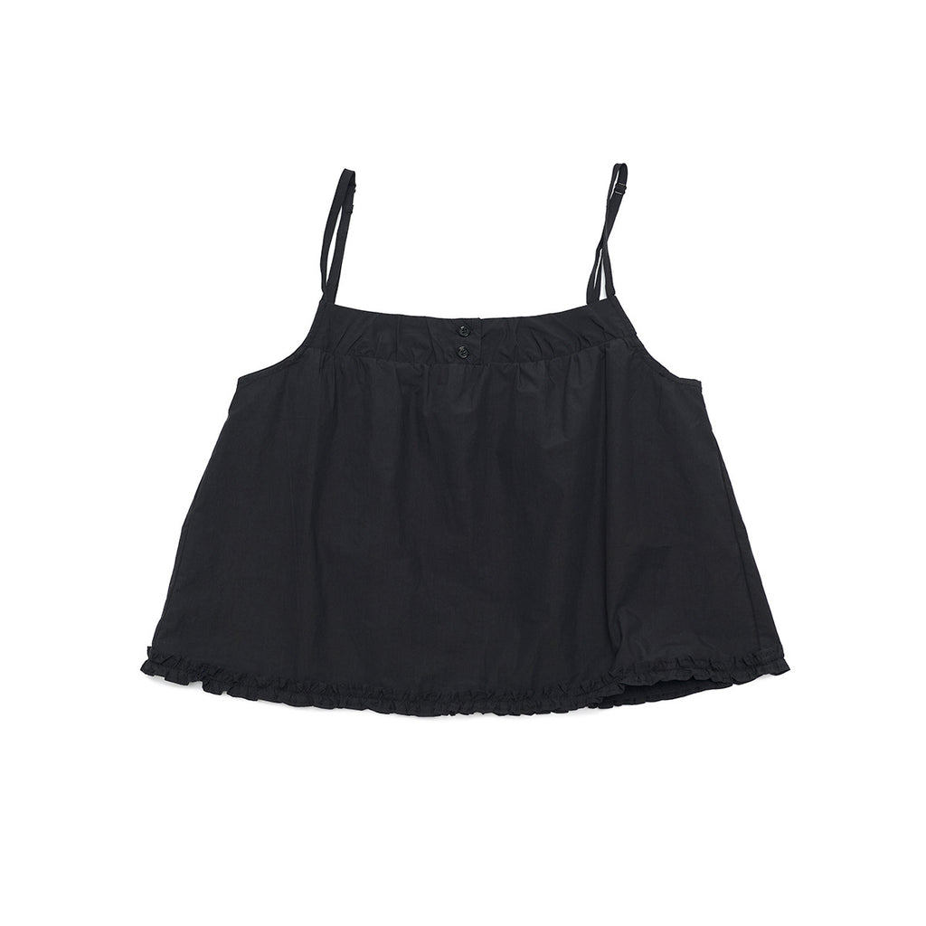 Cotton Buttoned Square Neck Tank Top