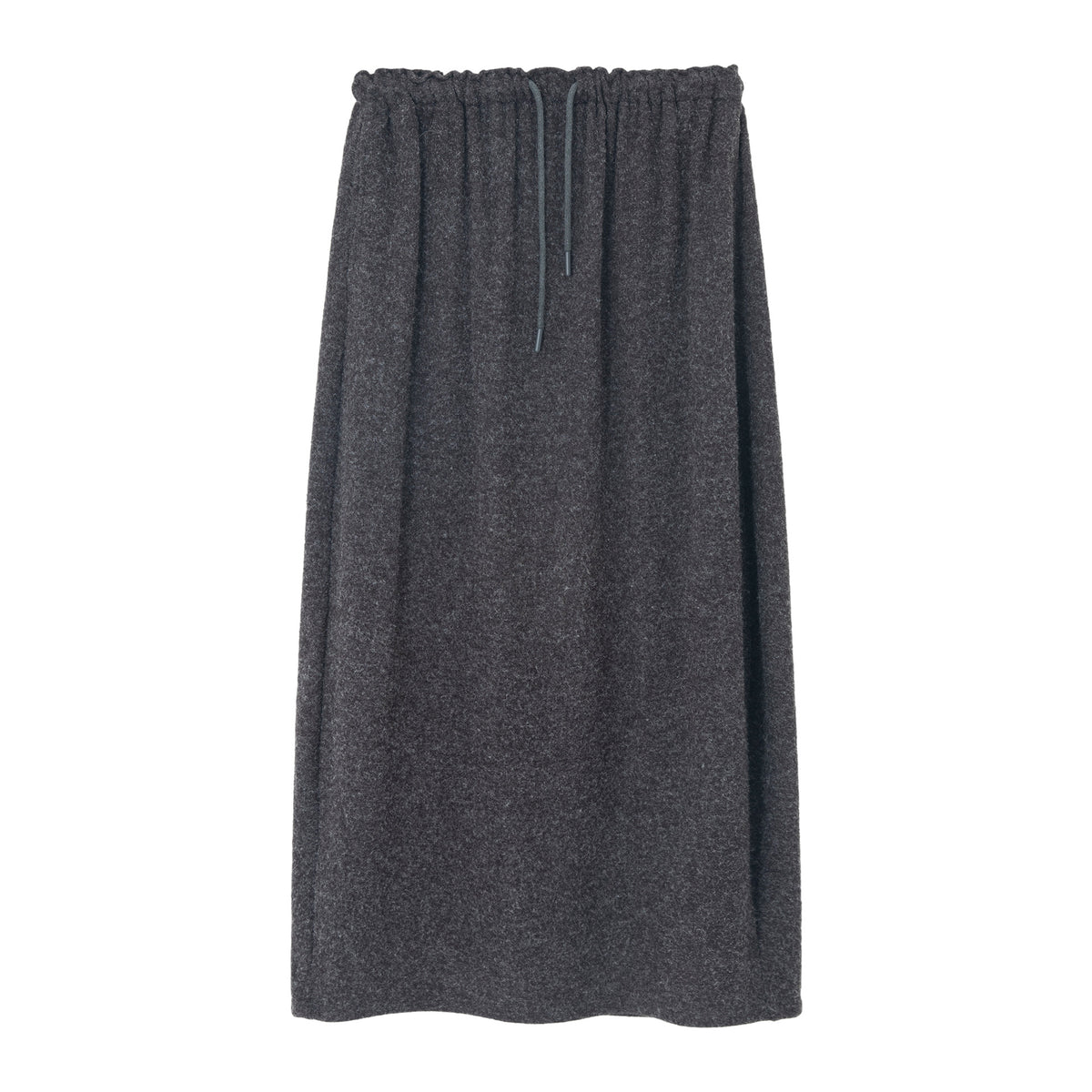 Soft Drawstring Knit Micro-cocoon Maxi Skirt