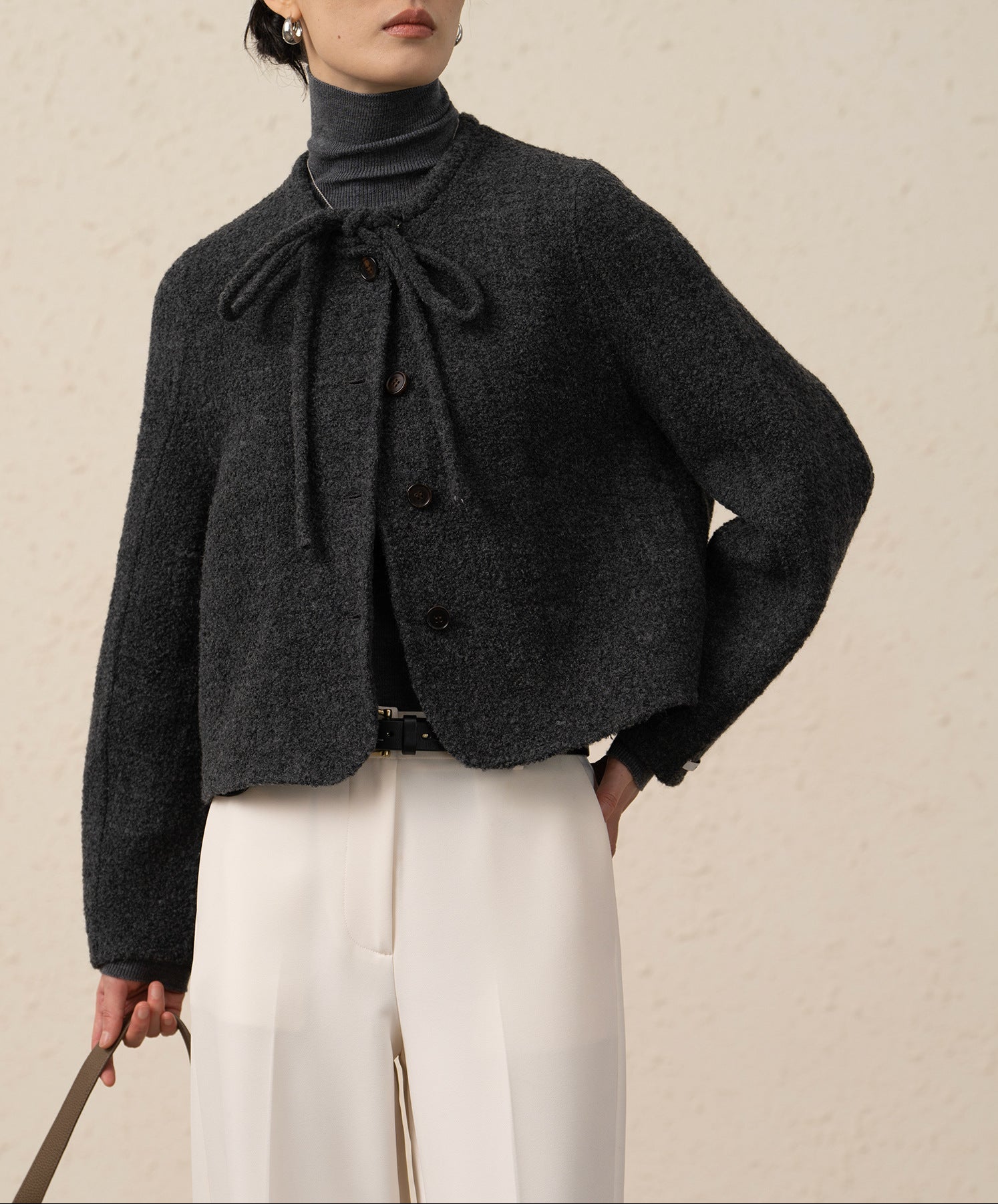 Alpaca Wool Camel Hair Short Jacket