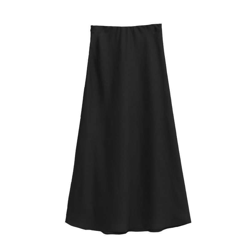 Satin A-line Mermaid Maxi Skirt
