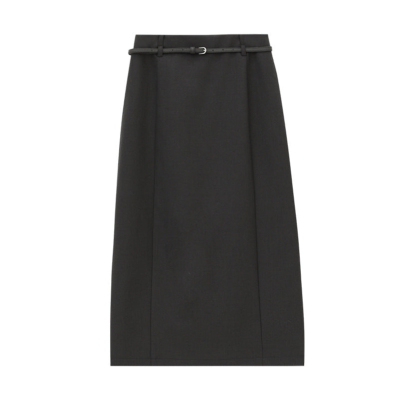 High-waisted Refined Tailored Midi Skirt