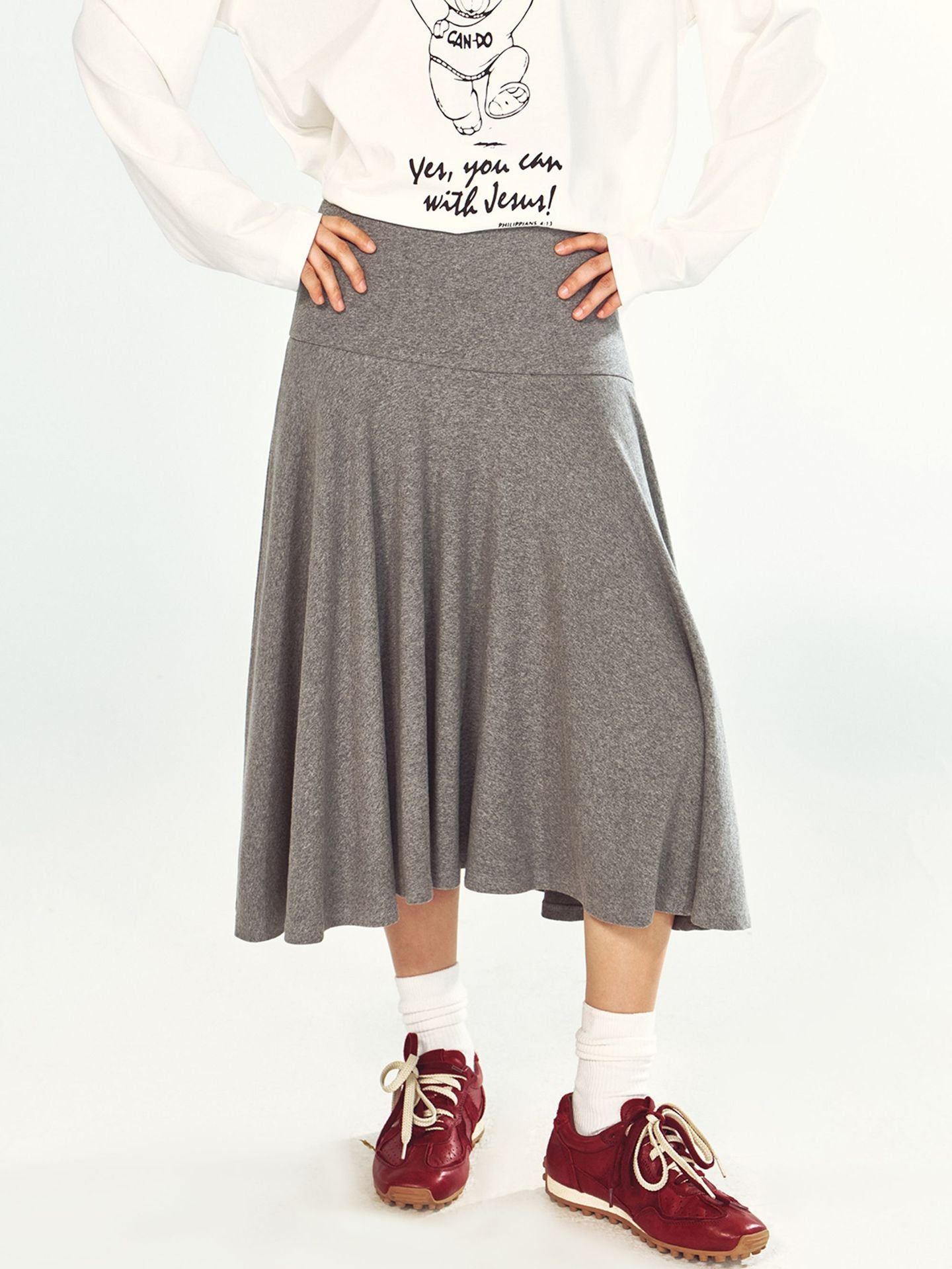 Stretchy Knitwear Casual Maxi Skirt
