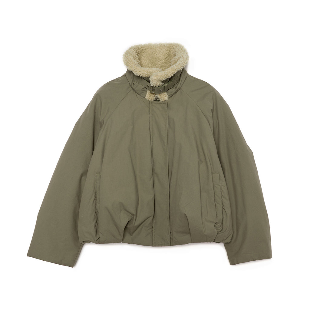 Contrast Faux Fur Retro Stand-up Collar Jacket