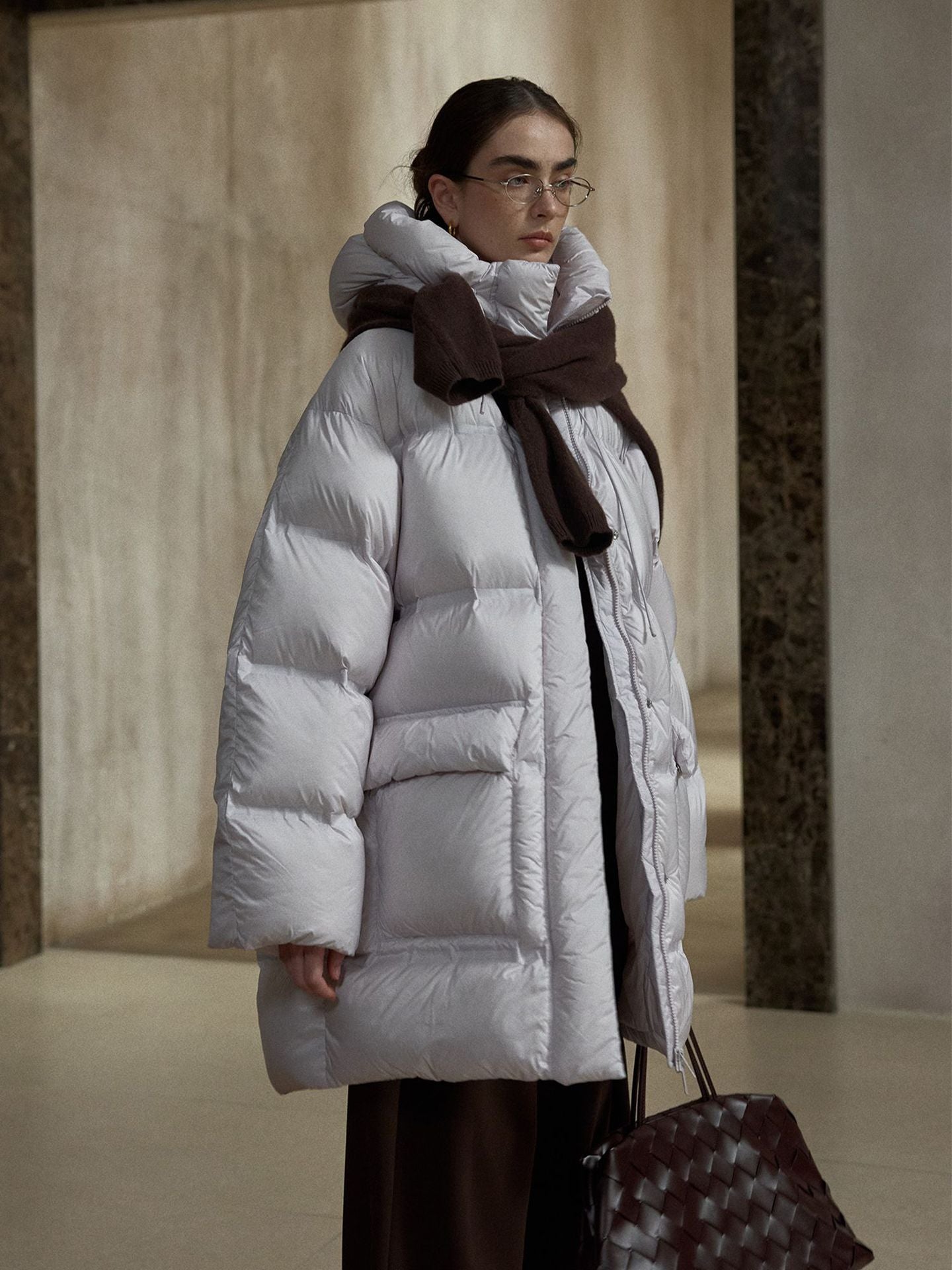 Ultra-Soft Cloud Hooded Seamless Long Puffer Jacket with Pockets