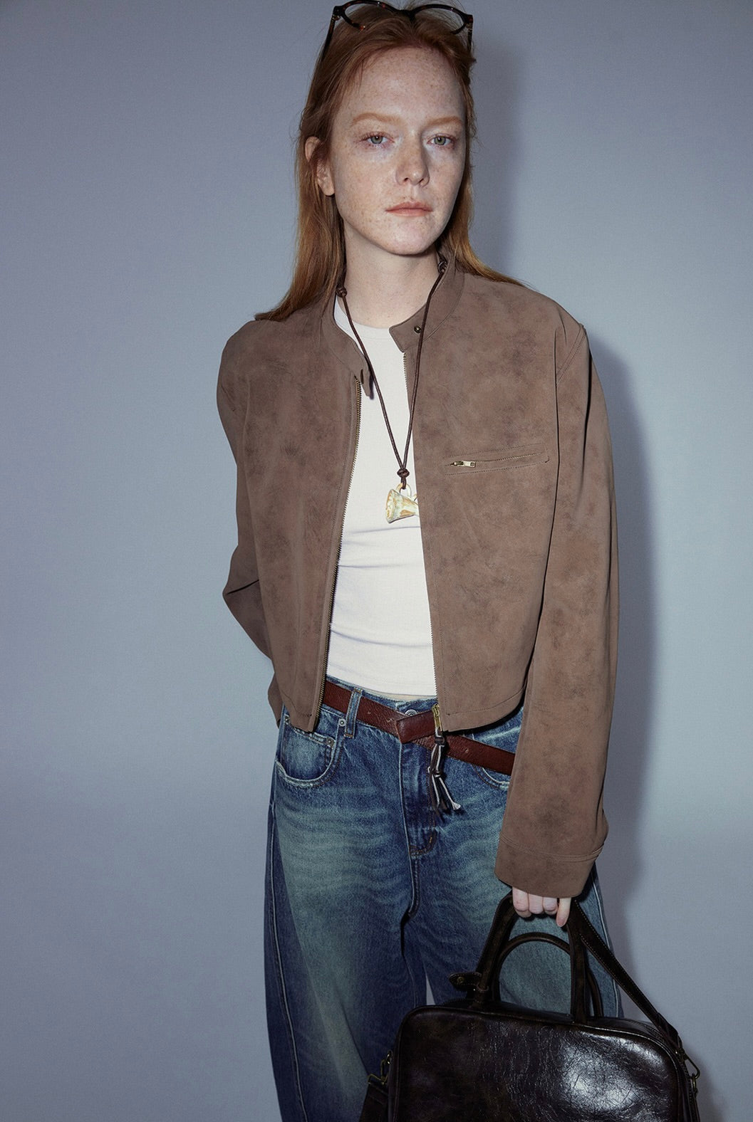 Vintage Style Suede Slim Jacket