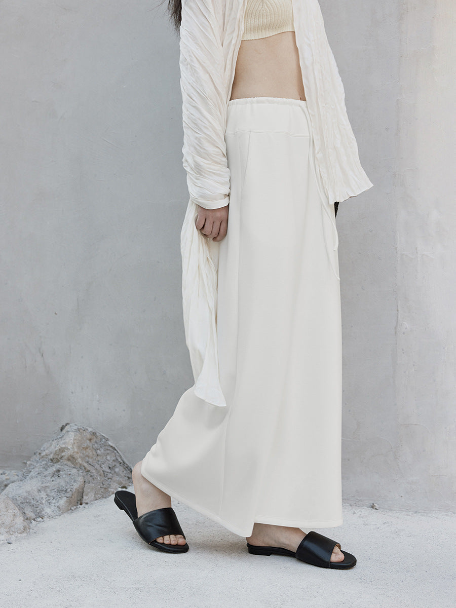 Soft Scuba-Knit A-Line Maxi Skirt
