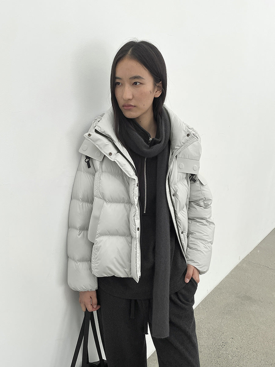 Hooded Warm Drawstring Puffer Jacket