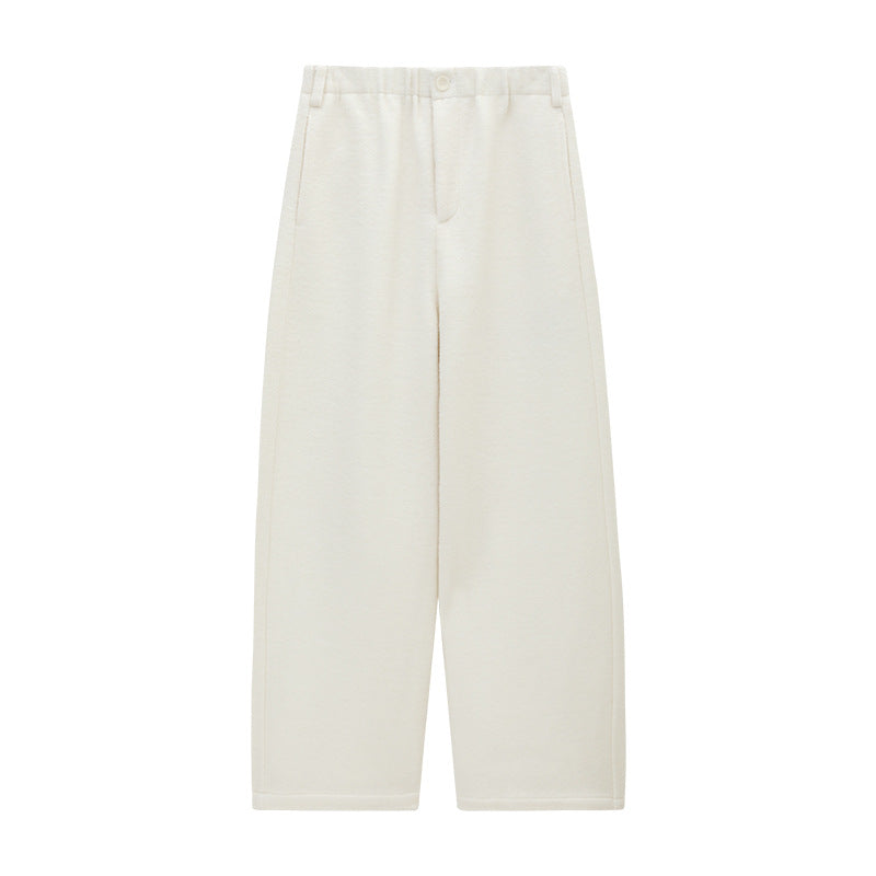 Thickened Warm Relaxed Wool Straight Leg Casual Pants