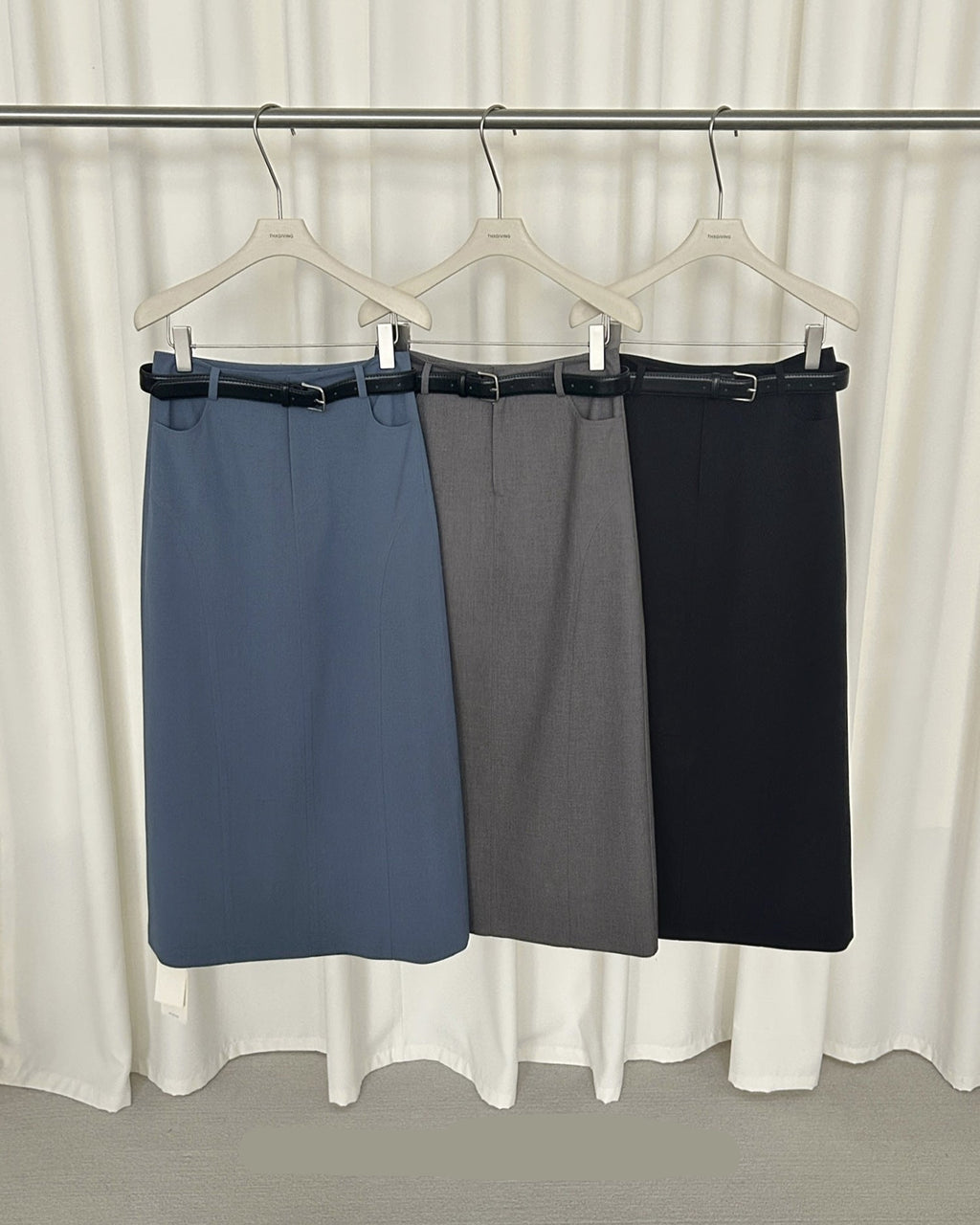 Maxi Straight Skirt with Belt