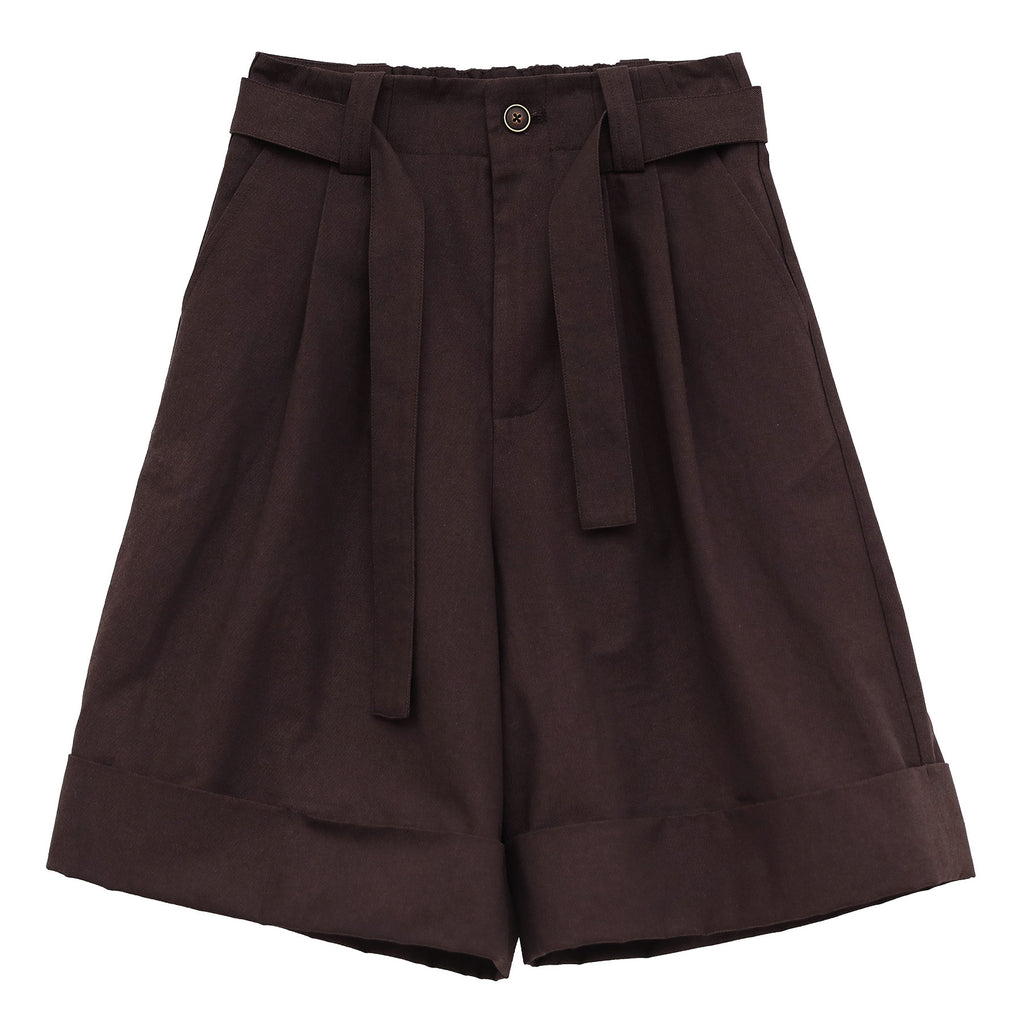 A-Line Pleated Baggy Casual Shorts