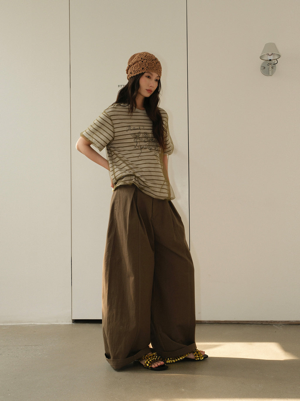 Pleated Casual Wide-leg Pants