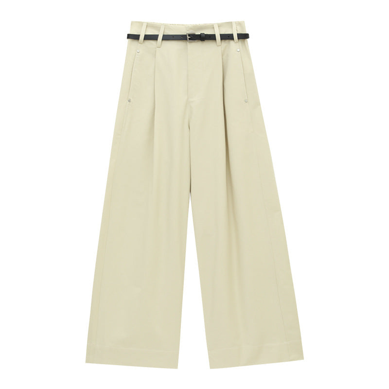 High-Waist Wide-Leg Loose Pleated Pants