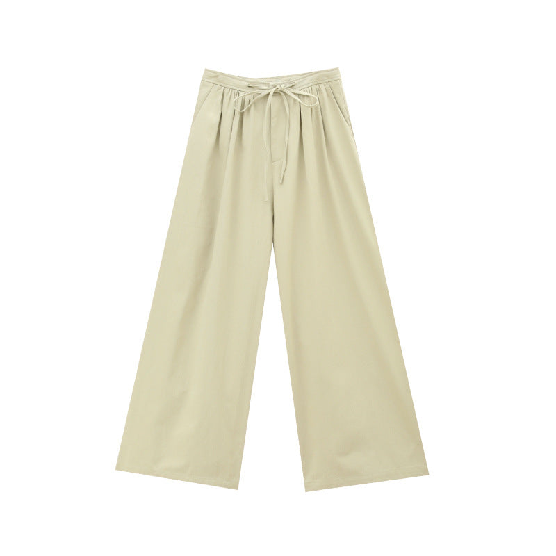 High-Waist Wide-Leg Casual Pants