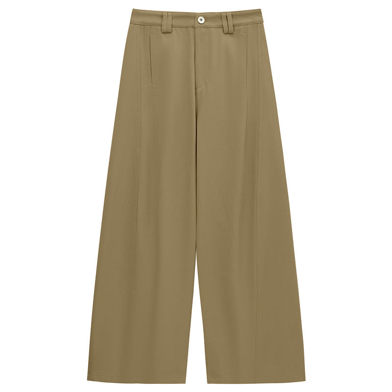 Cotton Smooth Straight-Leg Casual Pants